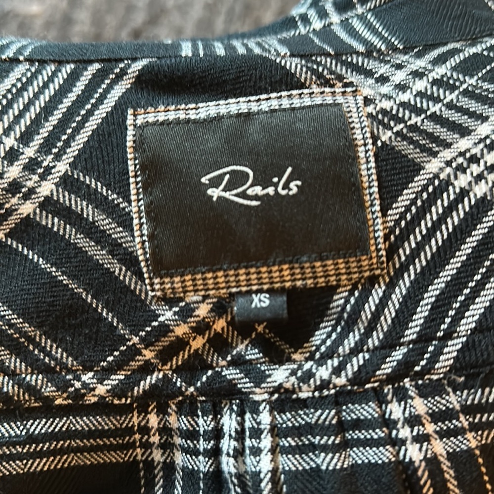 Rails Britt Short Sleeved Button Up Flannel Xs - image 3